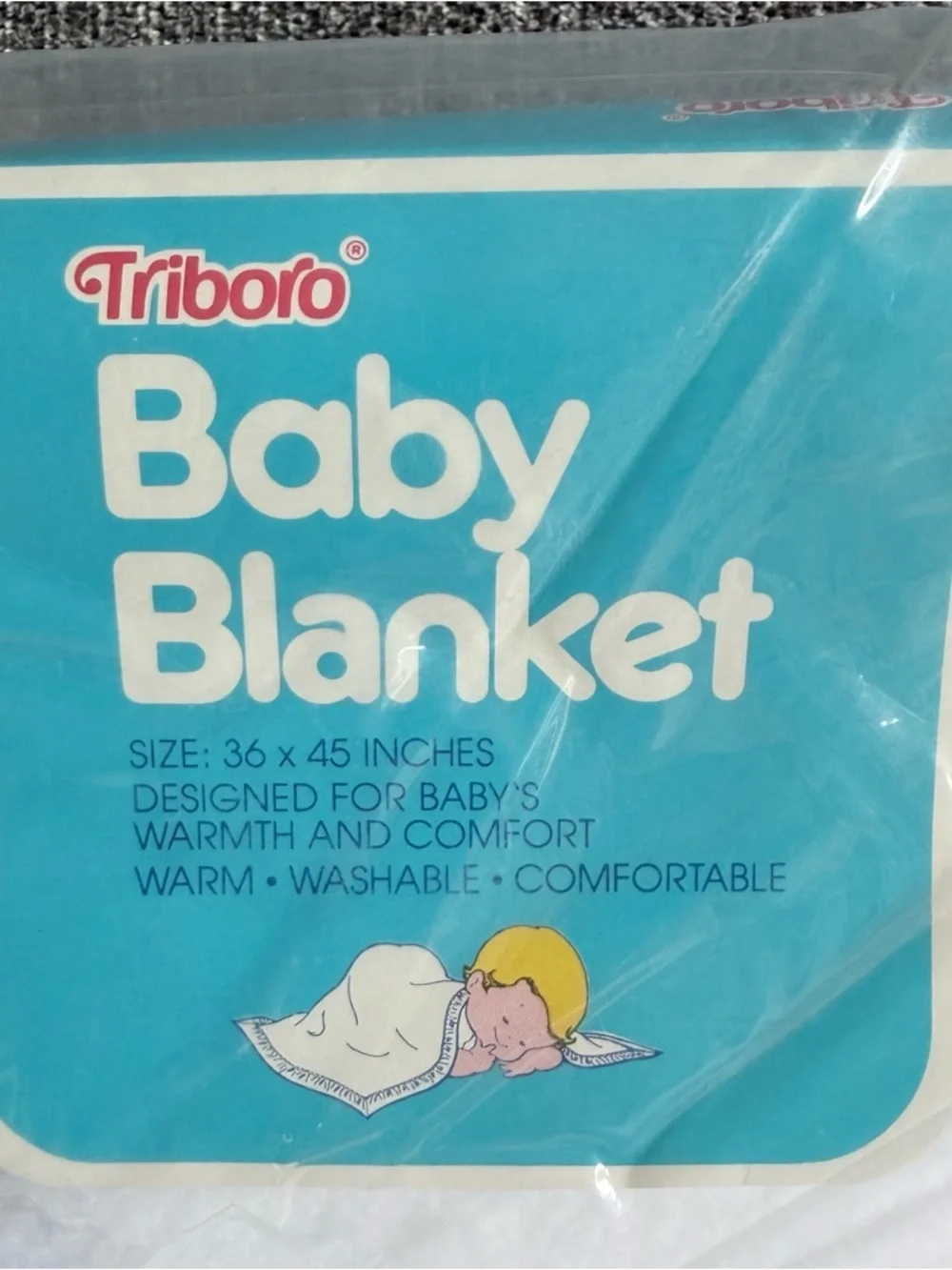 Vintage new Triboro baby blanket 36 X 45